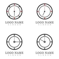 vector de logotipo de icono de tiempo en diseño plano