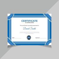 diseño de certificado moderno, plantilla de certificado de graduación empresarial vector gratis