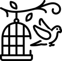 line icon for parrot outside of cage vector