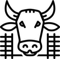 line icon for cow in shed vector