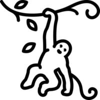 line icon for monkey on tree vector