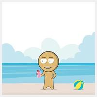 hombre en la playa vector