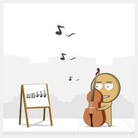 Man with double bass vector