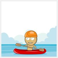 Man in a kayak vector