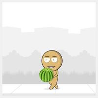 Man with watermelon vector