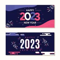 flat new year horizontal banner template vector