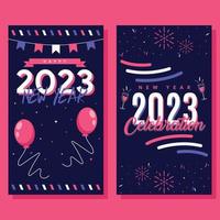 flat new year horizontal banner template vector