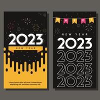 flat new year horizontal banner template vector