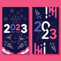 flat new year horizontal banner template vector