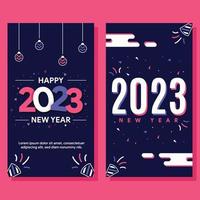 flat new year horizontal banner template vector