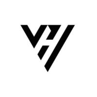 diseño abstracto del logotipo del monograma de las iniciales vh, icono para los negocios, plantilla, simple, elegante vector