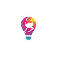 Fast Lab bulb shape concept Logo Template Design . Quick lab logo template design with a running flask. vector