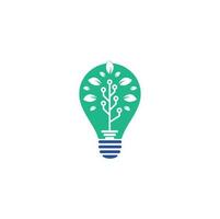 Tech Tree bulb shape concept Logo Template Design. vector