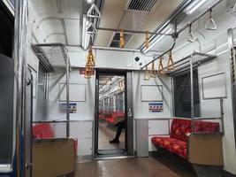 Jakarta, Indonesia in October 2022. Situation of an empty commuterline train without any passengers. photo