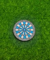 Dart with grass green background. photo
