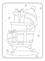 Cute Christmas Santa Coloring page for kids vector