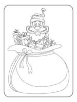 Cute Christmas Santa Coloring page for kids vector