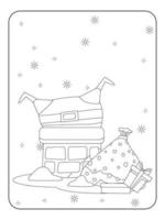 Cute Christmas Santa Coloring page for kids vector