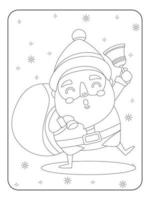 Cute Christmas Santa Coloring page for kids vector