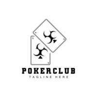 logotipo de la tarjeta del casino de póquer, icono de la tarjeta de diamantes, corazones, picas, as. diseño del club de póquer del juego de apuestas vector