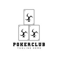 Poker Casino Card Logo, Diamond Card Icon, Hearts, Spades, Ace. Gambling Game Poker Club Design vector