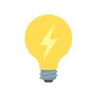 Light bulb with  lightning icon, flat designart vector