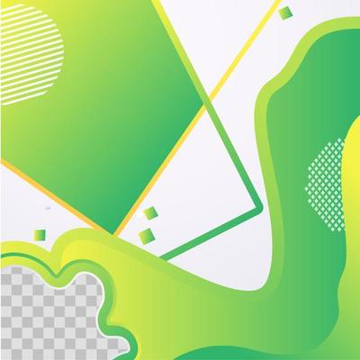 Green abstract background, sosial media post template vector.