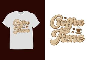 tipografía de tiempo de café para camiseta, impresión, plantilla, logotipo, taza vector