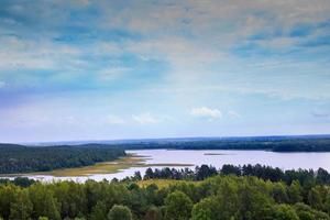 Panoramic view of Lake Braslav national park in Belarus photo