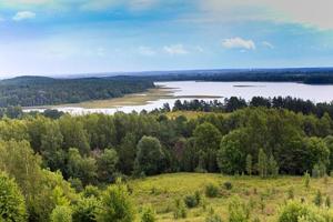 Panoramic view of Lake Braslav national park in Belarus photo