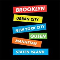 Brooklyn typography design t-shirt print vector illustration