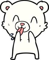 dibujos animados lindo oso polar lengua fuera vector