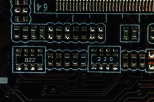 Circuit board repair. Electronic hardware modern technology. Motherboard digital personal computer chip. Tech science background. Integrated communication processor. Information engineering component photo