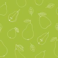 pear seamless pattern hand drawn in doodle style. fruit, food. vector