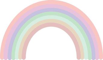 arco iris en estilo plano. boho, elemento lindo pastel suave vector