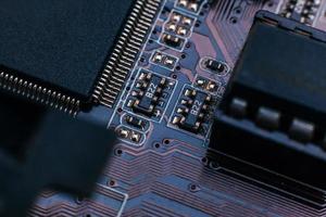 Circuit board repair. Electronic hardware modern technology. Motherboard digital personal computer chip. Tech science background. Integrated communication processor. Information engineering component photo