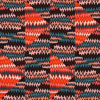 Abstract zig zag wave seamless pattern. Hand drawn lines mosaic ornament. Retro stripes print wallpaper. vector