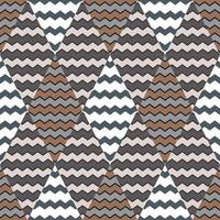 Zig zag wave seamless pattern. Hand drawn lines mosaic ornament. Retro stripes print wallpaper. vector