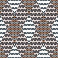 Zig zag wave seamless pattern. Hand drawn lines mosaic ornament. Retro stripes print wallpaper. vector