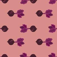 Hand drawn beet seamless pattern. Doodle beetroot wallpaper. vector