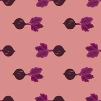 Hand drawn beet seamless pattern. Doodle beetroot wallpaper. vector