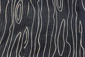 Textile Texture, Close Up of Blue and Brown Fabric Pattern Background with Copy Space for Text Decorated. photo