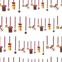 Seamless pattern Garland of Christmas decorations vector