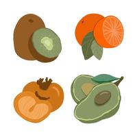 Set of fruit and vegetables vector