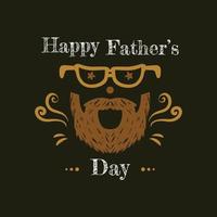 father mustache character flat design, for father's day greeting vector