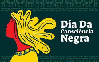 banner de sitio web de imagen de arte vectorial plano de mujer negra. dia de la conciencia negra vector