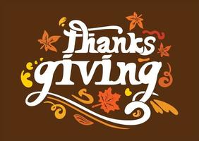 littering text script bold vector model. thanksgiving greetings