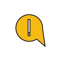 Attention token icon symbol vector web illustration business mark exclamation digital information caution. Shape attention token hazard important error problem badge isolated white exclaim