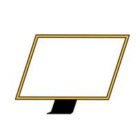 Monitor screen front view display vector icon. Above computer electronic isolated white. Flat PC device equipment office