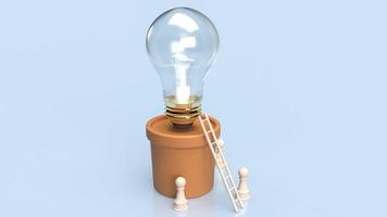 The light bulb in plant for creative or energy concept 3d rendering photo